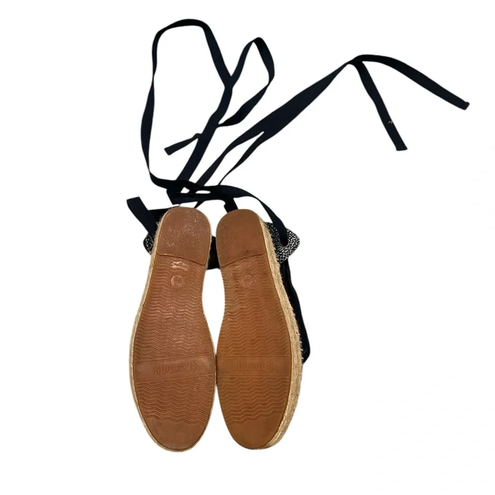 Soludos Blue Lace Up Denim Espadrille Shoes 6.5
